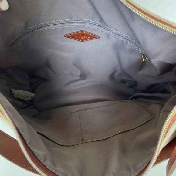 Fossil Canvas Crossbody Bucket bag - Picture 4 of 11